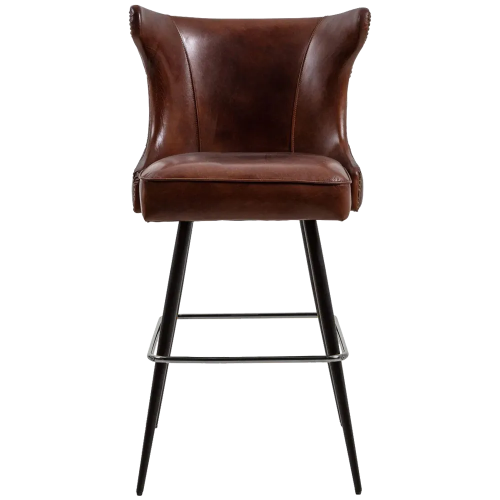Banco Bar Bolton em Couro | Estilo e Conforto para Seu Espaço | Maria Pia Casa