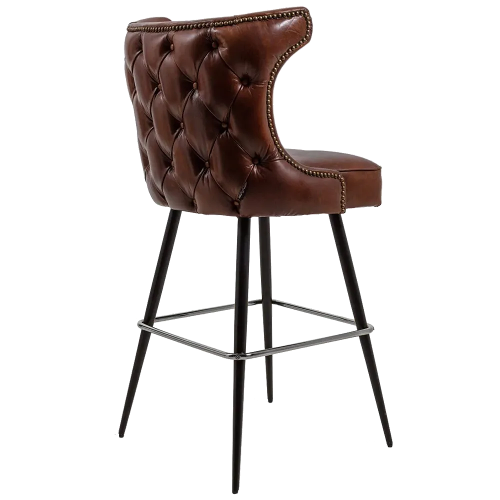 Banco Bar Bolton em Couro | Estilo e Conforto para Seu Espaço | Maria Pia Casa