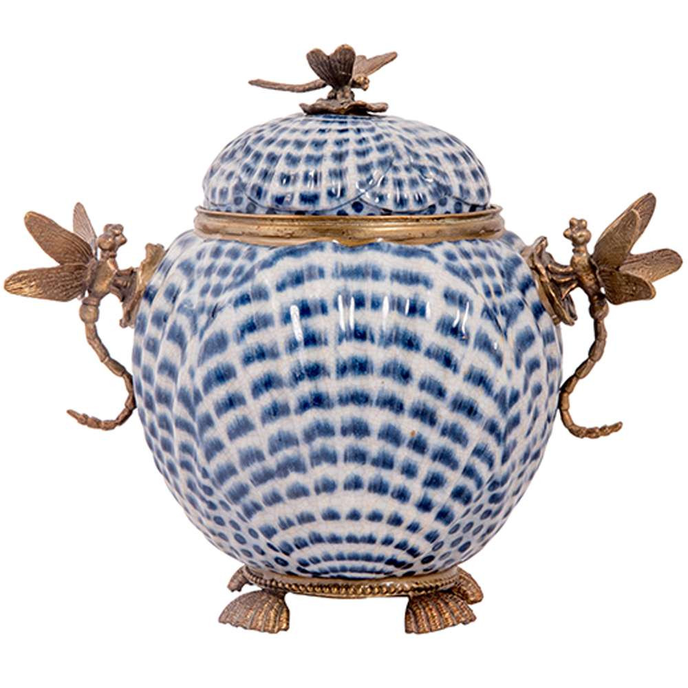 Caixa Decorativa de Porcelana e Bronze II - Linha Blue – Maria Pia Casa