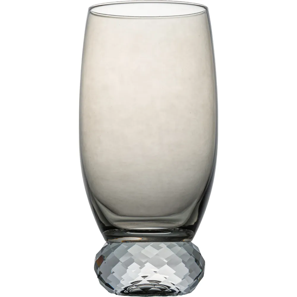Copo Alto de Vidro 450ml Cinza Aura