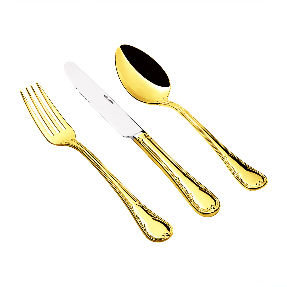 Faqueiro Royale Flash Ouro St. James 101 Peças | Maria Pia Casa