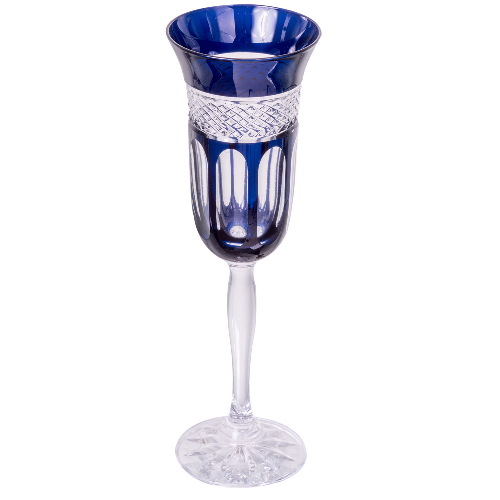 Taça de Cristal p/ Champanhe Lodz 160 ml Azul