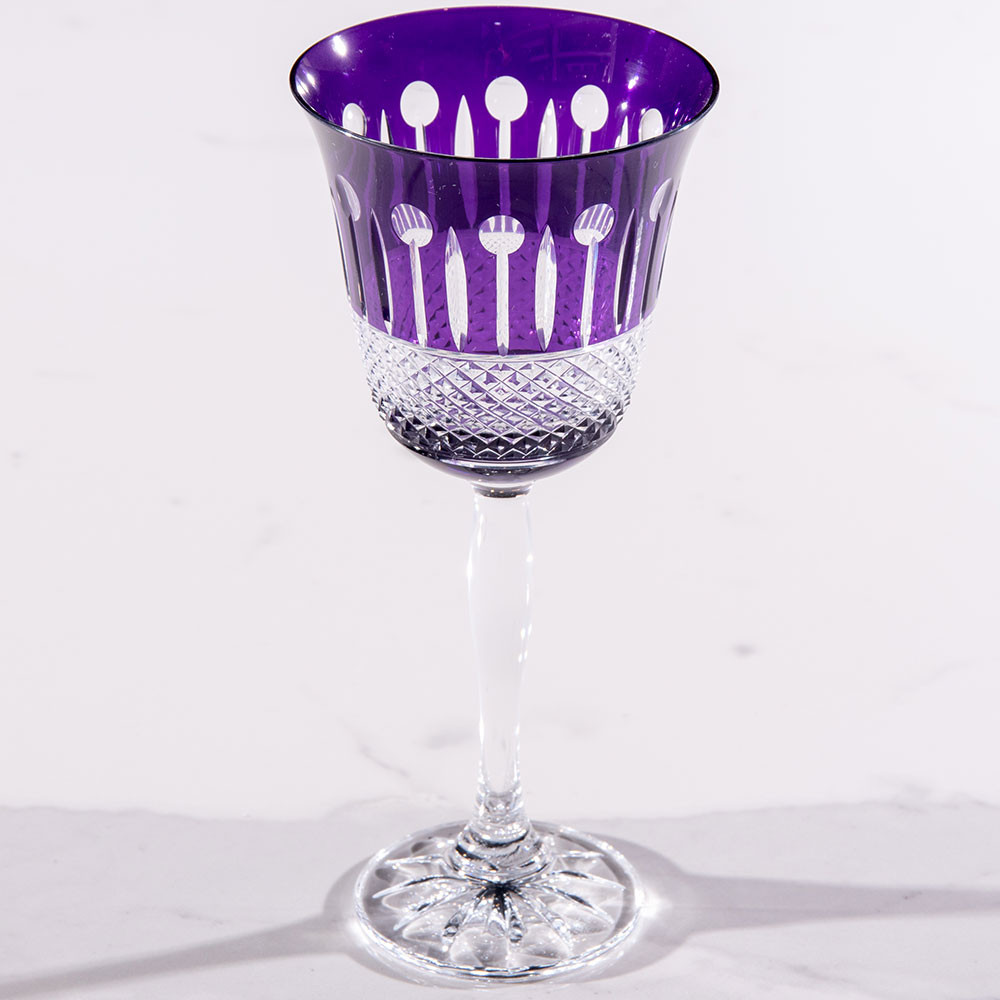 Lodz Purple Feuor Crystal Wine Glass 170ml | Maria Pia Casa