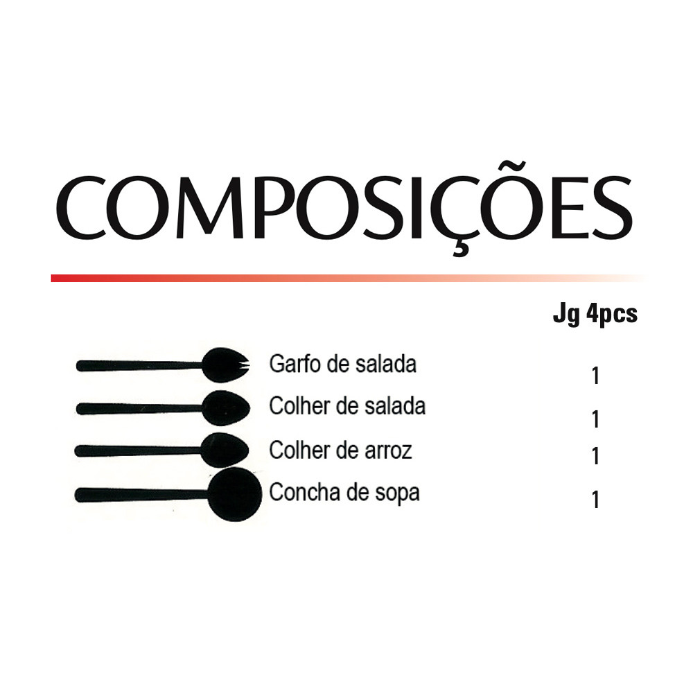 Kit para Servir Wish Inox St.James - 4 Peças - Maria Pia Casa