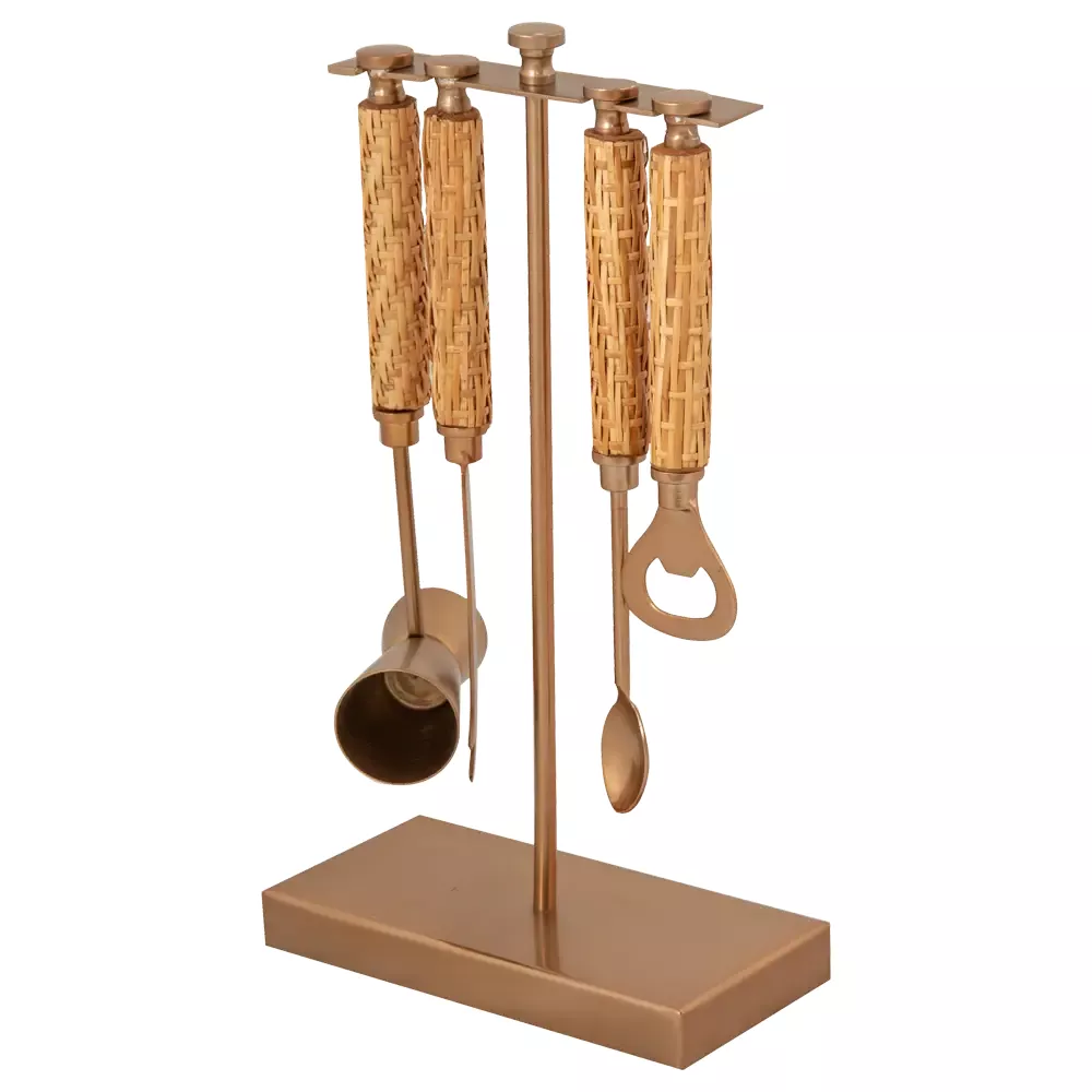 Borgo Natural Fiber Bar Set | Artisan Elegance for Your Home Bar | Maria Pia Casa