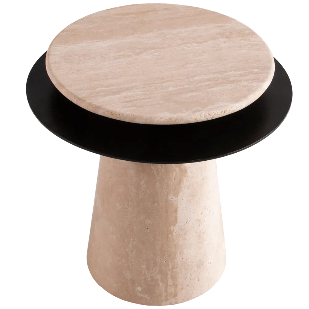 Mesa Lateral Em Travertino Vablen | Maria Pia Casa