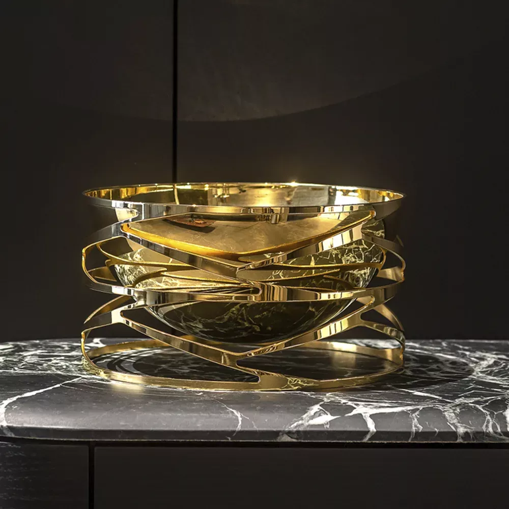 Saladeira Riva Trama Ouro 24K | Design de Luxo | Maria Pia Casa