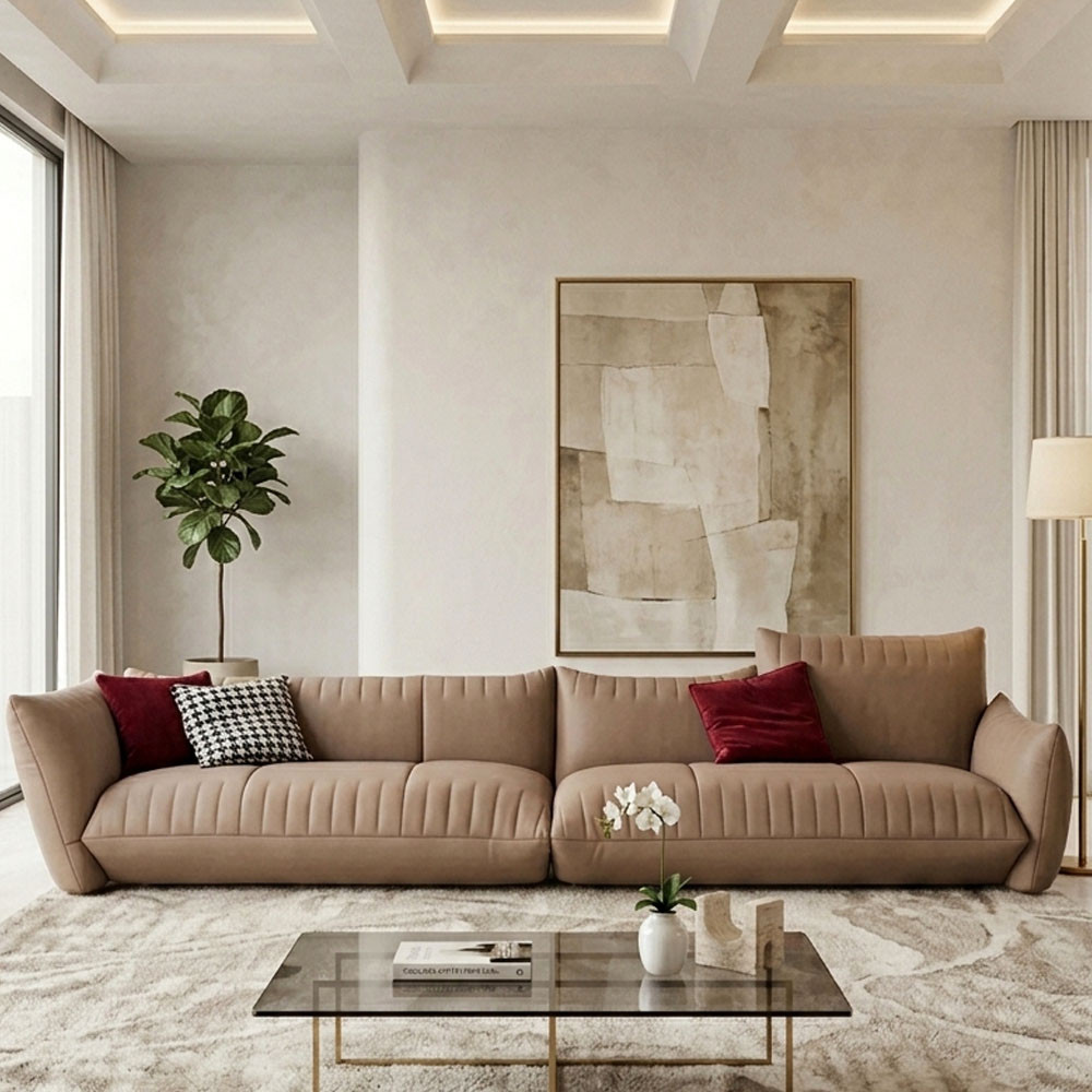 Sofá Modular Em Couro Waldorf 3,80m | Maria Pia Casa