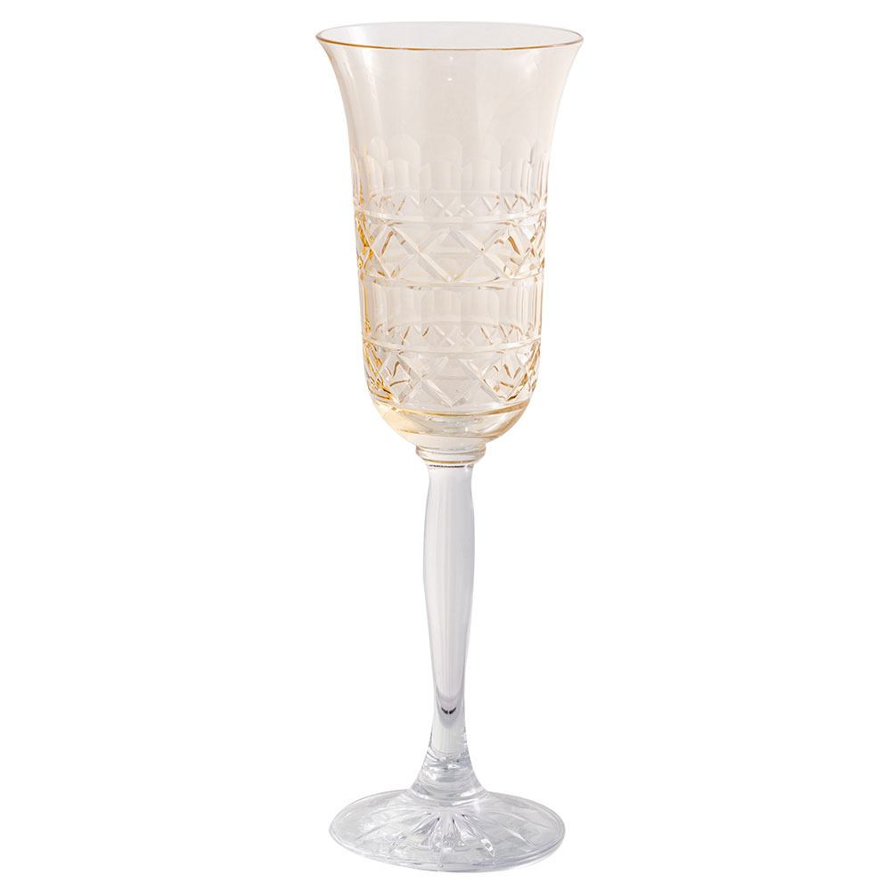 Taça De Cristal Para Champanhe 150ml Amarela Lodz – Maria Pia Casa