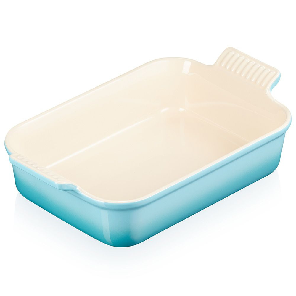 Travessa Retangular Le Creuset Azul Caribe 26Cm (Heritage) | Maria Pia Casa