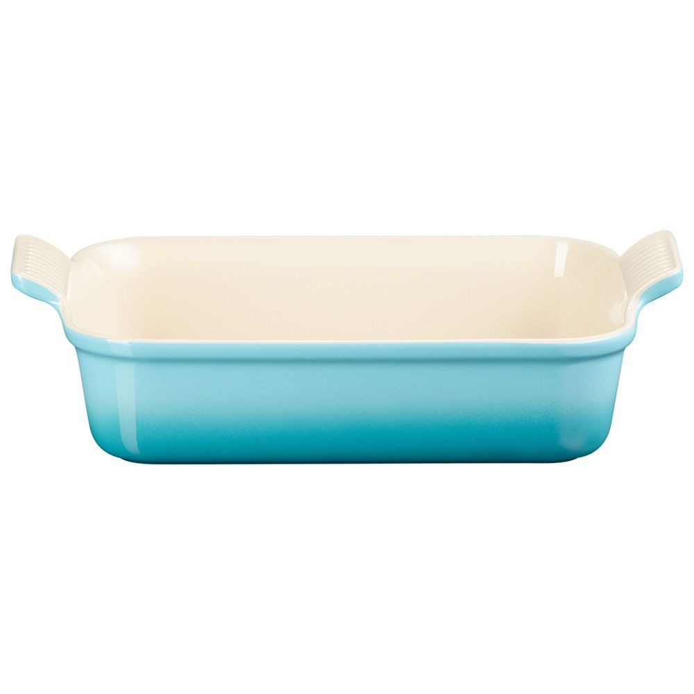 Travessa Retangular Le Creuset Azul Caribe 26Cm (Heritage) | Maria Pia Casa