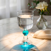 Taça De Vidro 210ml Turquesa Gemma | Maria Pia Casa