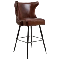 Banco Bar Bolton em Couro | Estilo e Conforto para Seu Espaço | Maria Pia Casa