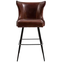 Banco Bar Bolton em Couro | Estilo e Conforto para Seu Espaço | Maria Pia Casa