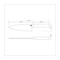 Tramontina Silver Deba Sushi Knife with Stainless Steel Blade and 8" Nylon Handle | Precision in Every Slice | Maria Pia Casa