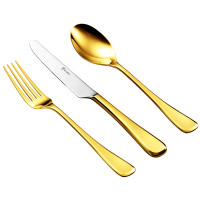 Faqueiro Harmony Dourado St.James - 130 Peças - Maria Pia Casa