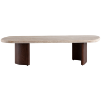 Mesa de Centro Em Travertino Com Base Em Olmo Thrag | Maria Pia Casa
