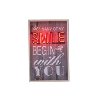 Quadro Decorativo com Neon Smile