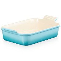 Travessa Retangular Le Creuset Azul Caribe 26Cm (Heritage) | Maria Pia Casa