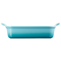 Travessa Retangular Le Creuset Azul Caribe 26Cm (Heritage) | Maria Pia Casa
