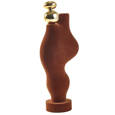 Vaso Decorativo De Resina Brown Organique