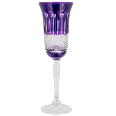 Lodz Crystal Glass for Champagne 150 ml - Purple