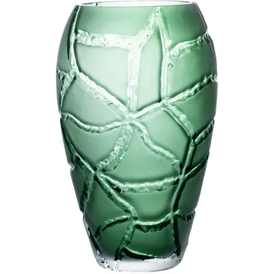 Vaso Decorativo de Vidro Verde Minerale 37x16x13cm